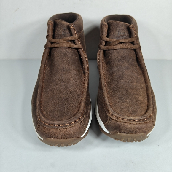 SUREWAY  Chukka Boots Comfort Driving Leather Moc Toe Work Boots Men's Shoe 9.5 - Picture 2 of 11
